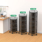 Vegetable Storage Tower Unit 4-Tier Metal Rotating Shelves