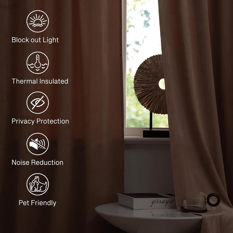 Velvet Curtains Blackout Panels 120-Inches (Set of 2)