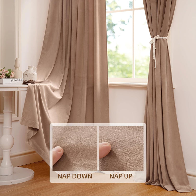 Velvet Curtains Blackout Panels 120-Inches (Set of 2)