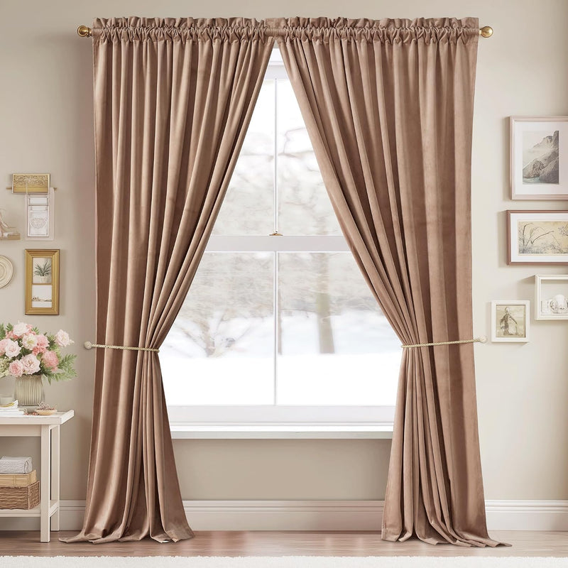 Velvet Curtains Blackout Panels 120-Inches (Set of 2)