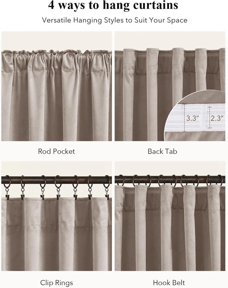 Velvet Curtains Blackout Thermal Insulated