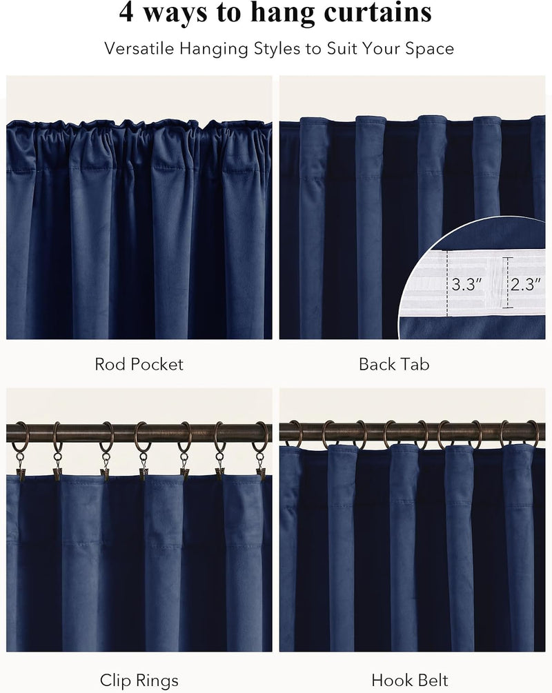 Velvet Curtains Blackout Thermal Insulated
