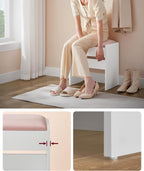 Velvet Dressing Table Stool Padded Seat 120KG Capacity