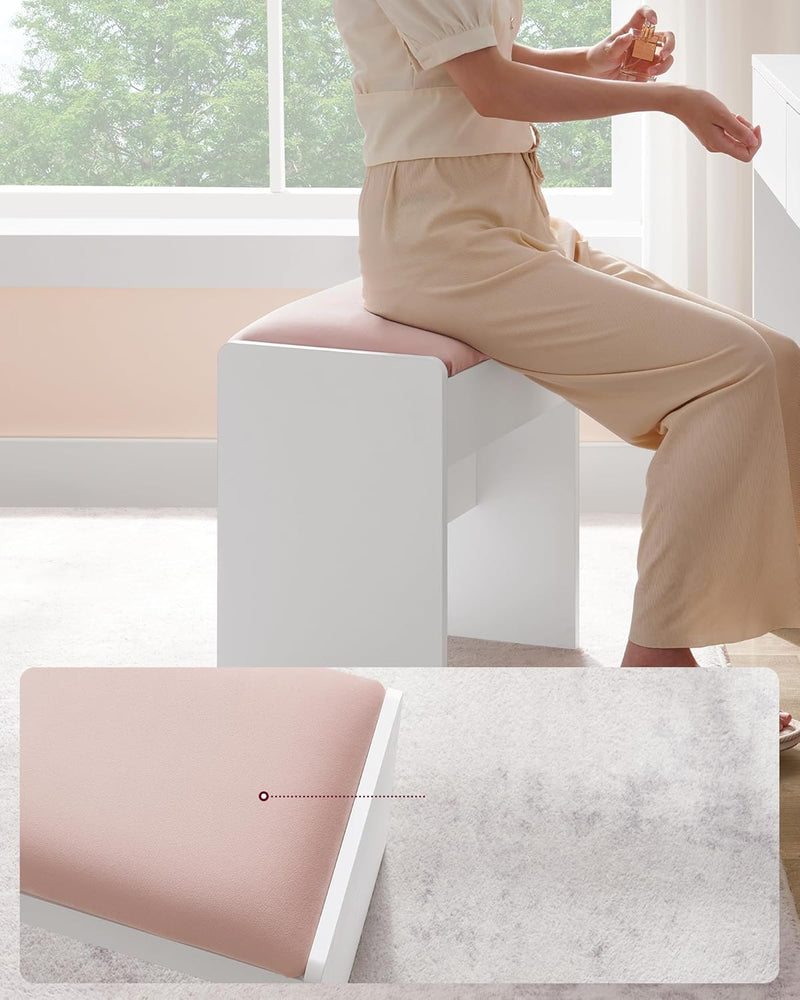 Velvet Dressing Table Stool Padded Seat 120KG Capacity