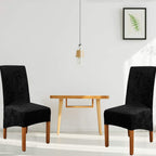 Velvet Large Size Dining Chair Covers Stretch Room (Set of 6)