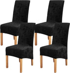 Velvet Large Size Dining Chair Covers Stretch Room (Set of 6)