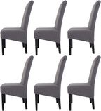 Velvet Large Size Dining Chair Covers Stretch Room (Set of 6)