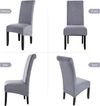 Velvet Large Size Dining Chair Covers Stretch Room (Set of 6)