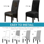 Velvet Large Size Dining Chair Covers Stretch Room (Set of 6)