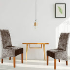 Velvet Large Size Dining Chair Covers Stretch Room (Set of 6)