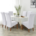 Velvet Large Size Dining Chair Covers Stretch Room (Set of 6)