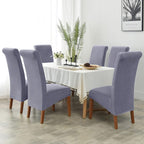 Velvet Large Size Dining Chair Covers Stretch Room (Set of 6)