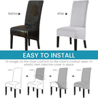 Velvet Large Size Dining Chair Covers Stretch Room (Set of 6)