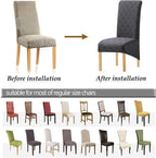 Velvet Large Size Dining Chair Covers Stretch Room (Set of 6)
