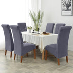 Velvet Large Size Dining Chair Covers Stretch Room (Set of 6)