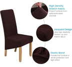Velvet Large Size Dining Chair Covers Stretch Room (Set of 6)