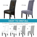 Velvet Large Size Dining Chair Covers Stretch Room (Set of 6)