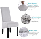 Velvet Large Size Dining Chair Covers Stretch Room (Set of 6)
