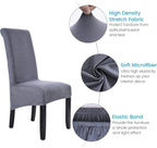 Velvet Large Size Dining Chair Covers Stretch Room (Set of 6)