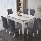 Velvet Large Size Dining Chair Covers Stretch Room (Set of 6)