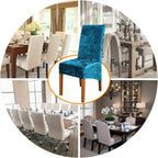 Velvet Large Size Dining Chair Covers Stretch Room (Set of 6)