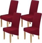 Velvet Large Size Dining Chair Covers Stretch Room (Set of 6)