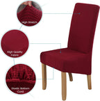 Velvet Large Size Dining Chair Covers Stretch Room (Set of 6)