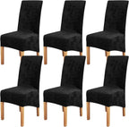 Velvet Large Size Dining Chair Covers Stretch Room (Set of 6)