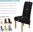Velvet Large Size Dining Chair Covers Stretch Room (Set of 6)