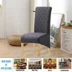 Velvet Large Size Dining Chair Covers Stretch Room (Set of 6)