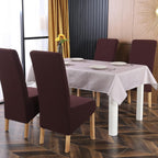 Velvet Large Size Dining Chair Covers Stretch Room (Set of 6)