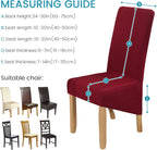 Velvet Large Size Dining Chair Covers Stretch Room (Set of 6)