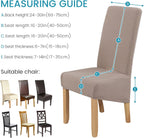 Velvet Large Size Dining Chair Covers Stretch Room (Set of 6)