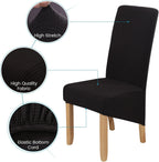 Velvet Large Size Dining Chair Covers Stretch Room (Set of 6)