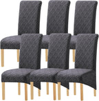 Velvet Large Size Dining Chair Covers Stretch Room (Set of 6)