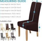 Velvet Large Size Dining Chair Covers Stretch Room (Set of 6)