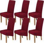 Velvet Large Size Dining Chair Covers Stretch Room (Set of 6)