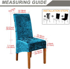 Velvet Large Size Dining Chair Covers Stretch Room (Set of 6)