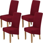 Velvet Large Size Dining Chair Covers Stretch Room (Set of 6)