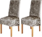 Velvet Large Size Dining Chair Covers Stretch Room (Set of 6)