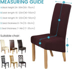 Velvet Large Size Dining Chair Covers Stretch Room (Set of 6)