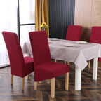Velvet Large Size Dining Chair Covers Stretch Room (Set of 6)