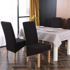 Velvet Large Size Dining Chair Covers Stretch Room (Set of 6)