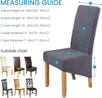 Velvet Large Size Dining Chair Covers Stretch Room (Set of 6)