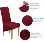 Velvet Large Size Dining Chair Covers Stretch Room (Set of 6)