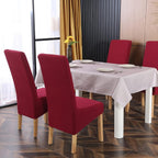 Velvet Large Size Dining Chair Covers Stretch Room (Set of 6)