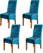 Velvet Large Size Dining Chair Covers Stretch Room (Set of 6)