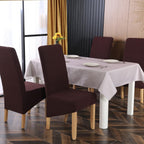 Velvet Large Size Dining Chair Covers Stretch Room (Set of 6)
