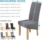 Velvet Large Size Dining Chair Covers Stretch Room (Set of 6)
