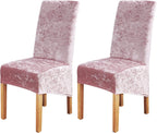 Velvet Large Size Dining Chair Covers Stretch Room (Set of 6)
